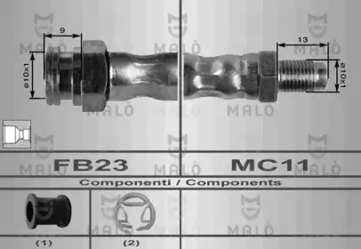 8512 MALÒ Тормозной шланг