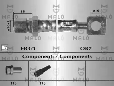 8619 MALÒ Тормозной шланг