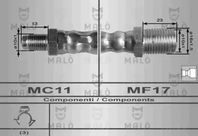 8621 MALÒ Тормозной шланг