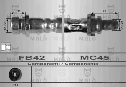 8647 MALÒ Тормозной шланг