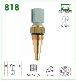 818 MTE-THOMSON Термовыключатель, вентилятор радиатора