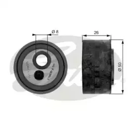 T36067 GATES Натяжной ролик, поликлиновойремень