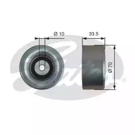 T36173 GATES Паразитный / ведущий ролик, поликлиновой ремень