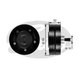 T36187 GATES Паразитный / ведущий ролик, поликлиновой ремень