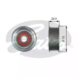 T36447 GATES Паразитный / ведущий ролик, поликлиновой ремень