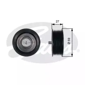 T36487 GATES Паразитный / ведущий ролик, поликлиновой ремень