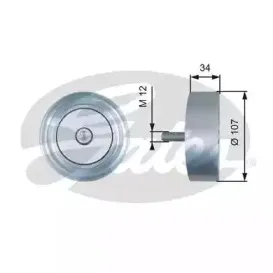 T36515 GATES Паразитный / ведущий ролик, поликлиновой ремень