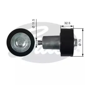 T36737 GATES Паразитный / ведущий ролик, поликлиновой ремень