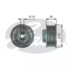 T36753 GATES Паразитный / ведущий ролик, поликлиновой ремень