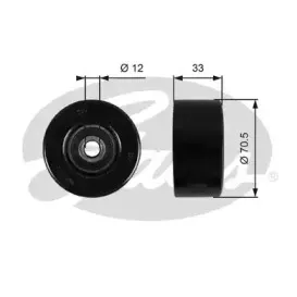 T36762 GATES Паразитный / ведущий ролик, поликлиновой ремень