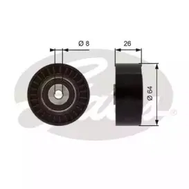 T38094 GATES Паразитный / ведущий ролик, поликлиновой ремень