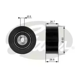 T38280 GATES Паразитный / ведущий ролик, поликлиновой ремень