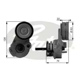 T38433 GATES Натяжной ролик, поликлиновойремень