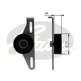 T38484 GATES Натяжной ролик, поликлиновойремень