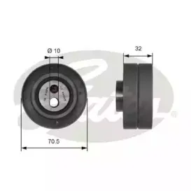 T41141 GATES Натяжной ролик, ремень ГРМ