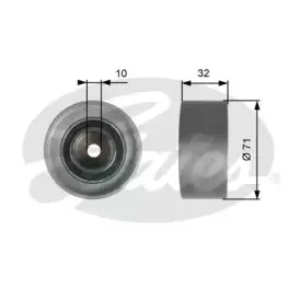 T42094 GATES Паразитный / Ведущий ролик, зубчатый ремень