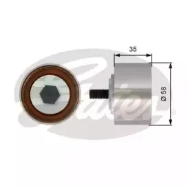 T42121 GATES Паразитный / Ведущий ролик, зубчатый ремень