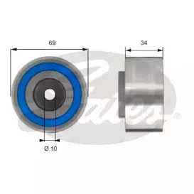T42233 GATES Паразитный / Ведущий ролик, зубчатый ремень