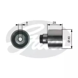 T42309 GATES Паразитный / Ведущий ролик, зубчатый ремень