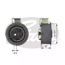 T43019 GATES Натяжной ролик, ремень ГРМ