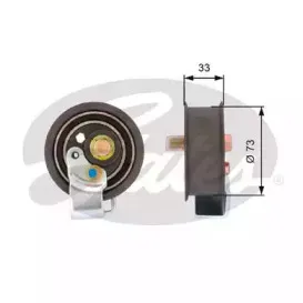 T43123 GATES Натяжной ролик, ремень ГРМ