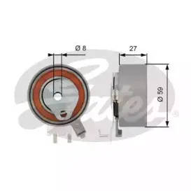 T43139 GATES Натяжной ролик, ремень ГРМ