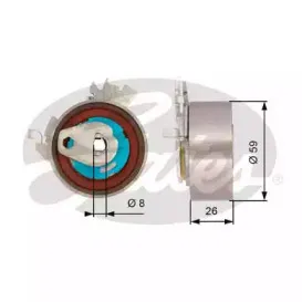 T43154 GATES Натяжной ролик, ремень ГРМ