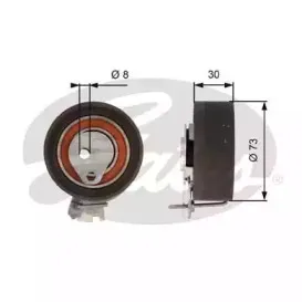 T43157 GATES Натяжной ролик, ремень ГРМ