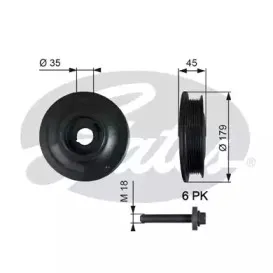 TVD1012A GATES Ременный шкив, коленчатый вал