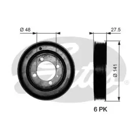 TVD1036 GATES Ременный шкив, коленчатый вал