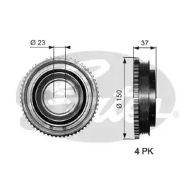 TVD1053 GATES Ременный шкив, коленчатый вал