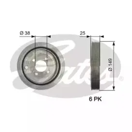 TVD1102 GATES Ременный шкив, коленчатый вал
