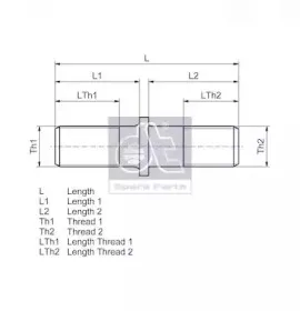 1010000 DT Spare Parts Болт крепления колеса