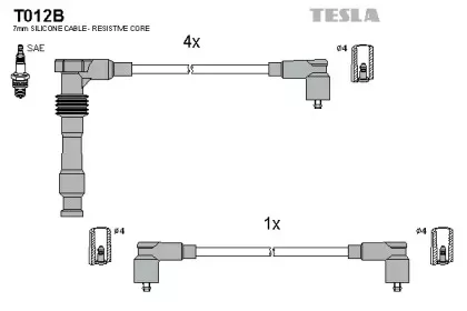 T012B TESLA Комплект проводов зажигания