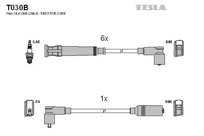 T030B TESLA Комплект проводов зажигания