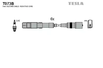 T073B TESLA Комплект проводов зажигания