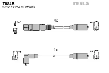 T084B TESLA Комплект проводов зажигания