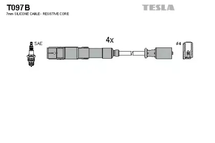 T097B TESLA Комплект проводов зажигания