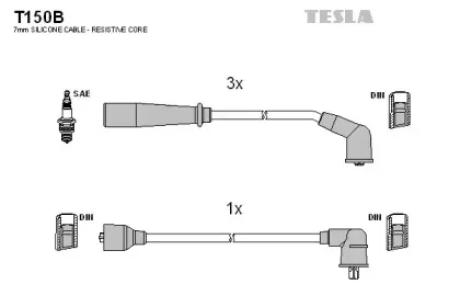 T150B TESLA Комплект проводов зажигания
