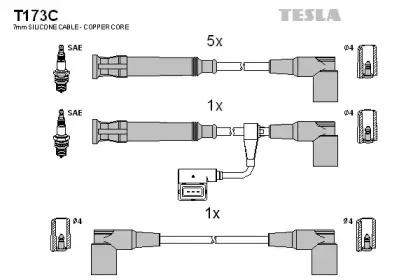 T173C TESLA Комплект проводов зажигания