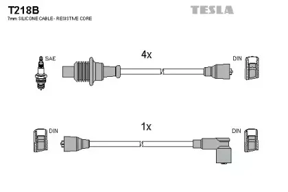 T218B TESLA Комплект проводов зажигания