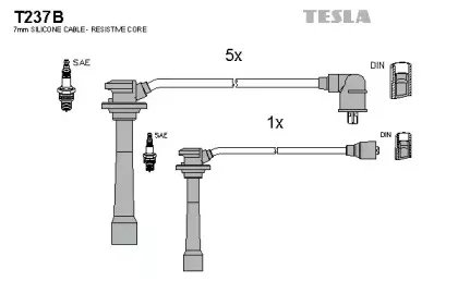 T237B TESLA Комплект проводов зажигания