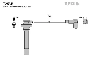 T253B TESLA Комплект проводов зажигания
