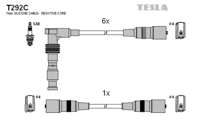 T292C TESLA Комплект проводов зажигания