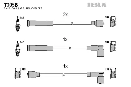 T305B TESLA Комплект проводов зажигания