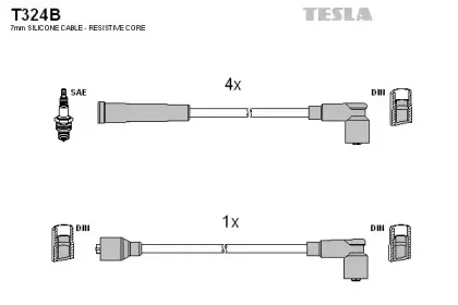 T324B TESLA Комплект проводов зажигания