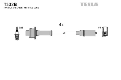 T332B TESLA Комплект проводов зажигания
