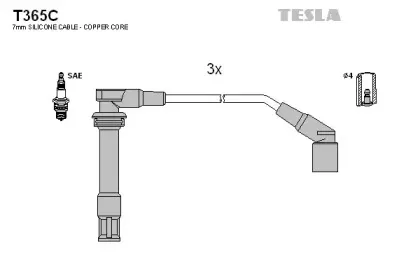 T365C TESLA Комплект проводов зажигания