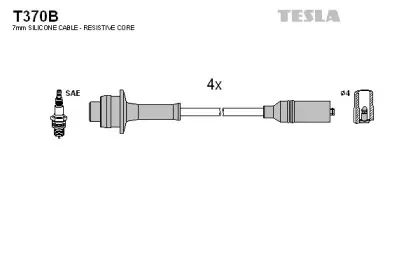 T370B TESLA Комплект проводов зажигания