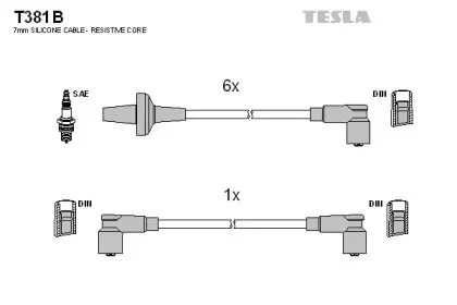 T381B TESLA Комплект проводов зажигания